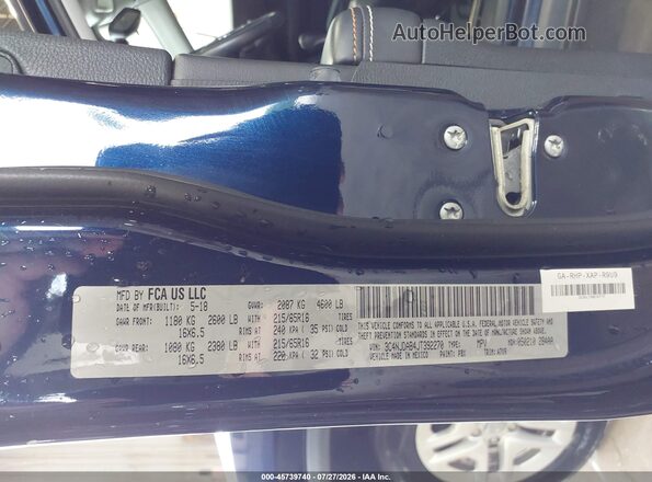 3C4NJDAB4JT392270 2018 JEEP COMPASS Blue Vista del compartimento del motor
