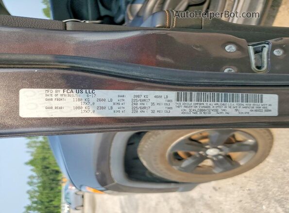 3C4NJDBB0HT674592 2017 JEEP COMPASS Gray 360 interior view