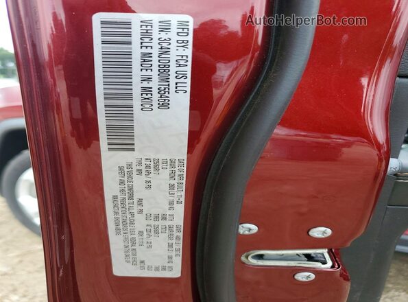 3C4NJDBB0MT554690 2021 JEEP COMPASS Red Вид наклейки з VIN-кодом