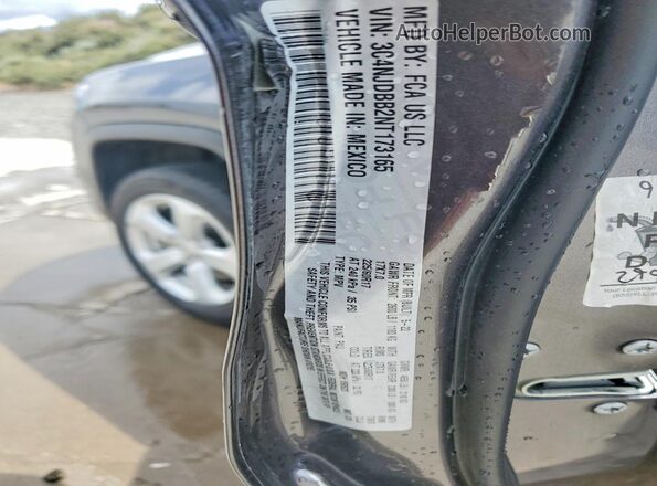 3C4NJDBB2NT173165 2022 JEEP COMPASS Gray Widok naklejki z numerem VIN
