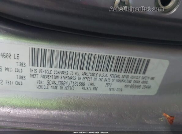 3C4NJDBB4JT161688 2018 JEEP COMPASS Серебряный Вид подкапотного пространства