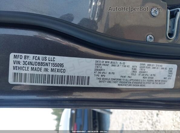 3C4NJDBB5NT155095 2022 JEEP COMPASS Gray Widok komory silnika