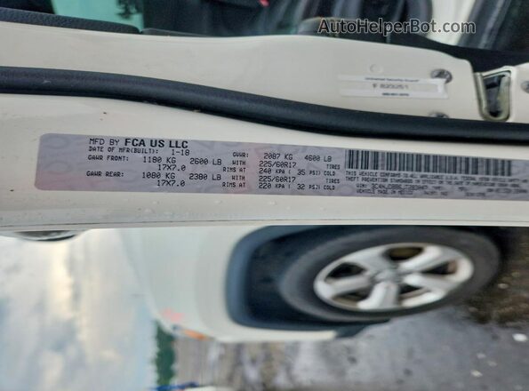 3C4NJDBB6JT283047 2018 JEEP COMPASS White VIN კოდის სტიკერის ხედი