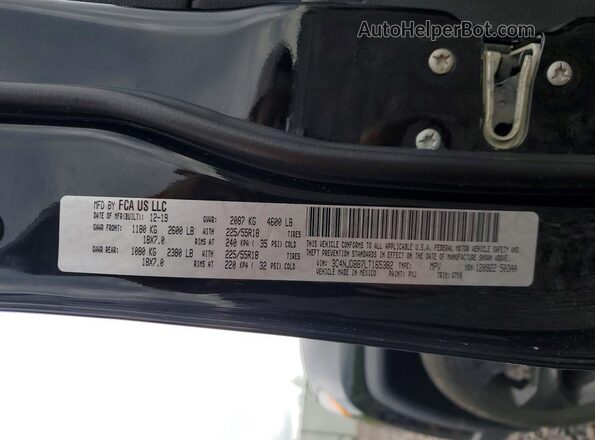 3C4NJDBB7LT165382 2020 JEEP COMPASS Black VIN კოდის სტიკერის ხედი