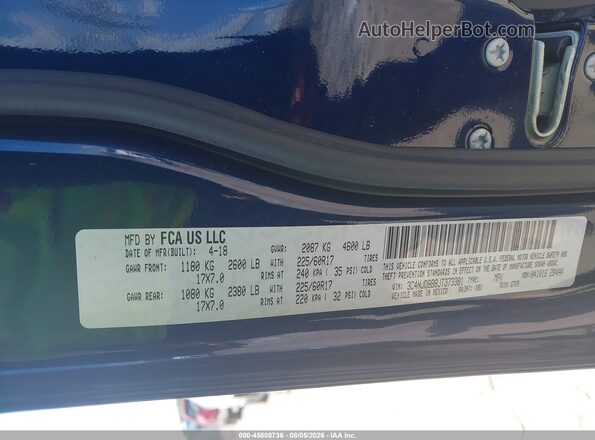 3C4NJDBB8JT373381 2018 JEEP COMPASS Blue Вид підкапотного простору