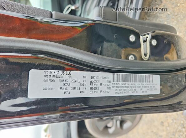 3C4NJDBB9LT157073 2020 JEEP COMPASS Black Widok naklejki z numerem VIN
