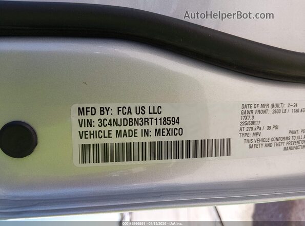 3C4NJDBN3RT118594 2024 JEEP COMPASS Silver Vista del compartimento del motor