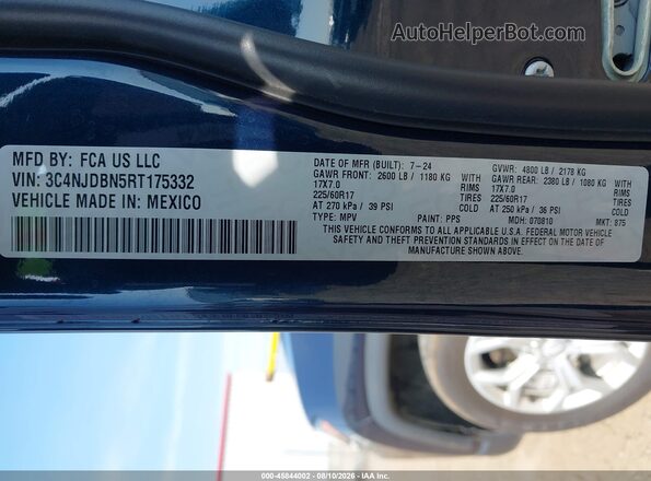 3C4NJDBN5RT175332 2024 JEEP COMPASS Blue Շարժիչի բաժամունքի տեսք