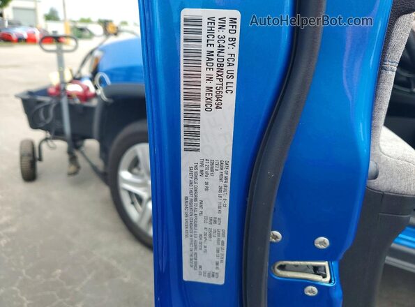 3C4NJDBNXPT560494 2023 JEEP COMPASS Blue Vista de la etiqueta del VIN