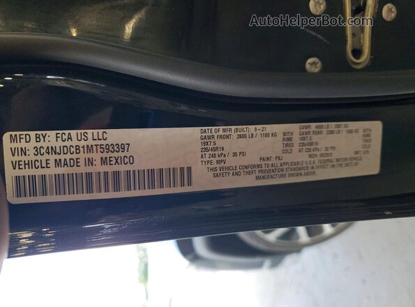 3C4NJDCB1MT593397 2021 JEEP COMPASS Black 360 interior view