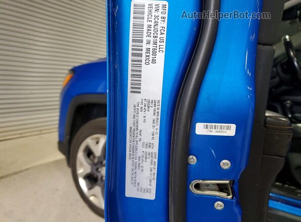 3C4NJDCB1MT600140 2021 JEEP COMPASS Blue Սալոնի 360 աստիճան տեսք