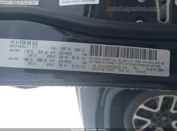 3C4NJDCB2HT624372 2017 JEEP NEW COMPASS Black Vista del compartimento del motor