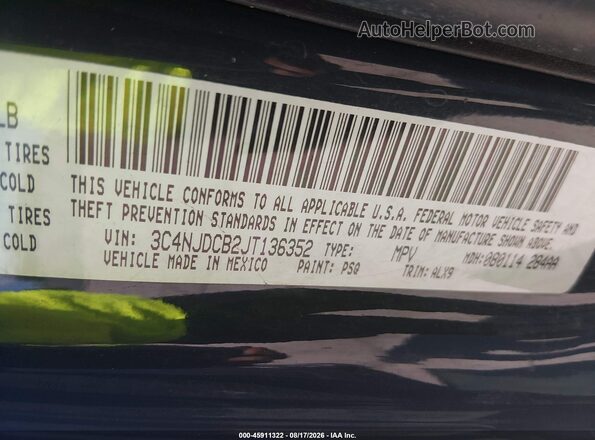3C4NJDCB2JT136352 2018 JEEP COMPASS Серый Вид подкапотного пространства