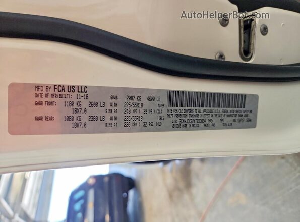 3C4NJDCB2KT653894 2019 JEEP COMPASS White Vista interior de 360 grados
