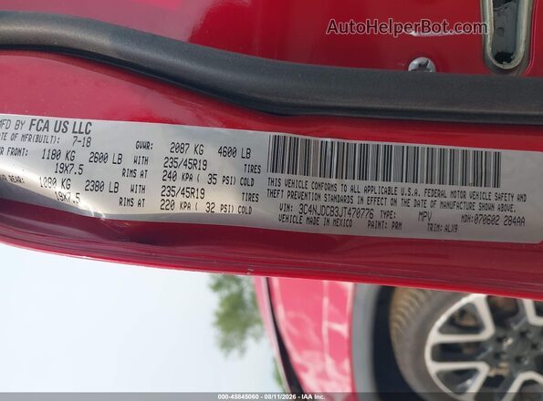 3C4NJDCB3JT470776 2018 JEEP COMPASS Red Շարժիչի բաժամունքի տեսք