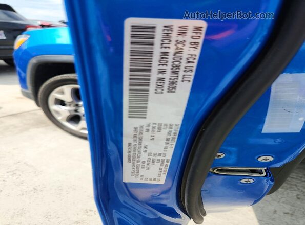 3C4NJDCB5MT596058 2021 JEEP COMPASS Blue Widok naklejki z numerem VIN