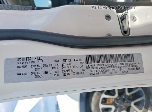 3C4NJDCB6HT630661 2017 JEEP COMPASS White Widok naklejki z numerem VIN