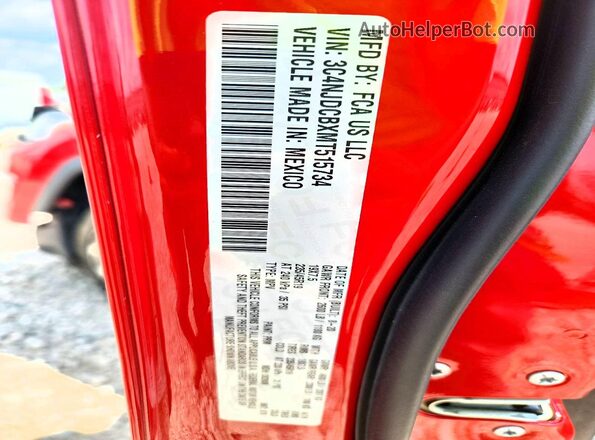 3C4NJDCBXMT515734 2021 JEEP COMPASS Red Vista de la etiqueta del VIN