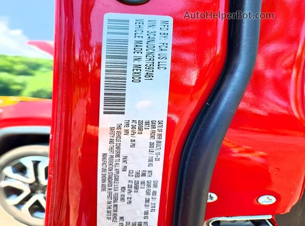 3C4NJDCN2RT597461 2024 JEEP COMPASS Red Widok naklejki z numerem VIN