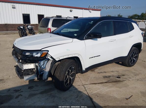 3C4NJDCN2ST581539 2025 JEEP COMPASS White წინა მარცხენა ხედი სამი მეოთხედიდან