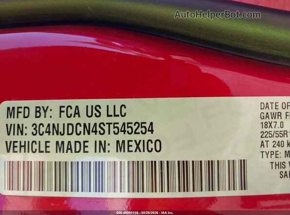 3C4NJDCN4ST545254 2025 JEEP COMPASS Red Engine compartment view