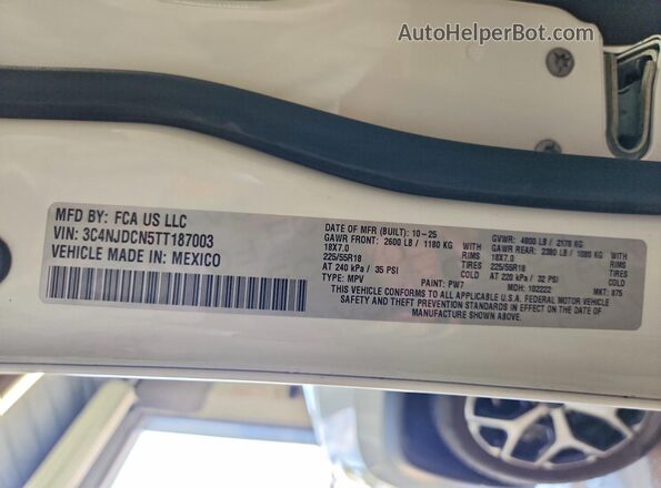 3C4NJDCN5TT187003 2026 JEEP COMPASS White 