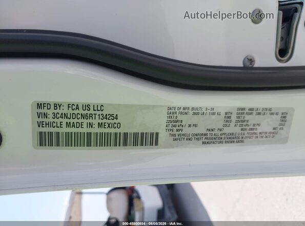3C4NJDCN6RT134254 2024 JEEP COMPASS White Widok komory silnika
