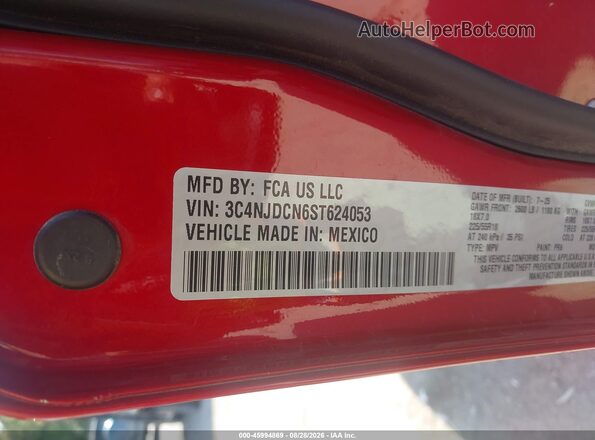 3C4NJDCN6ST624053 2025 JEEP COMPASS Red Շարժիչի բաժամունքի տեսք