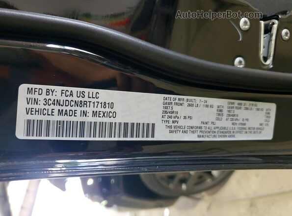 3C4NJDCN8RT171810 2024 JEEP COMPASS Black Widok naklejki z numerem VIN