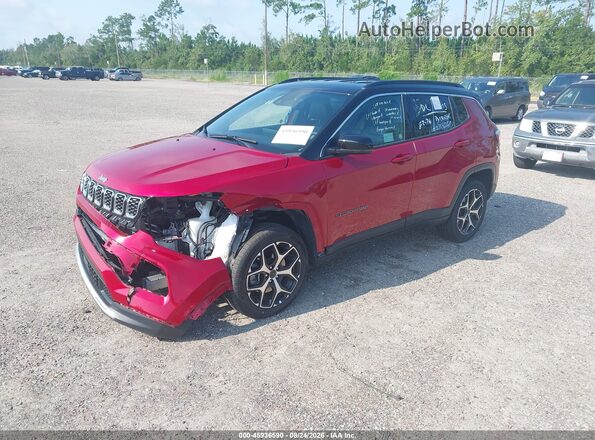 3C4NJDCN8ST552708 2025 JEEP COMPASS Burgundy Առջևի ձախ երեք քառորդ տեսարան