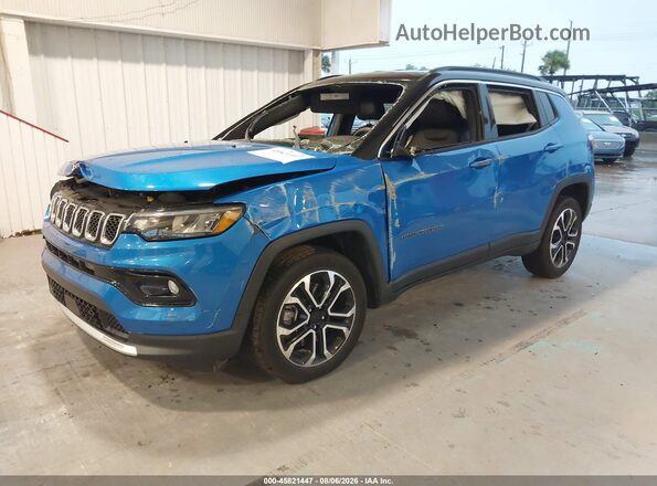 3C4NJDCN9RT585291 2024 JEEP COMPASS Blue წინა მარცხენა ხედი სამი მეოთხედიდან