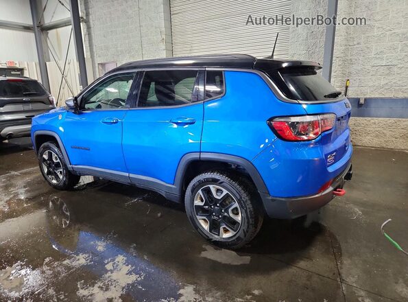 3C4NJDDB0JT375168 2018 JEEP COMPASS Blue Rear left