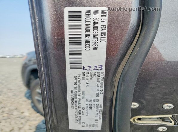 3C4NJDDB0MT564570 2021 JEEP COMPASS Gray VIN կոդի պիտակի տեսք