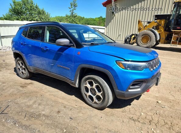 3C4NJDDB0NT124110 2022 JEEP COMPASS Blue Delantero derecho