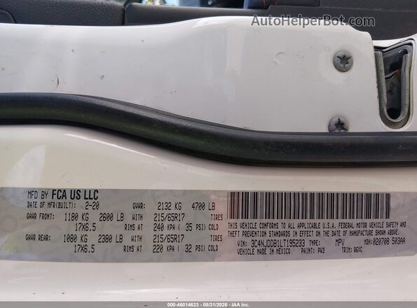3C4NJDDB1LT195233 2020 JEEP COMPASS White Engine compartment view