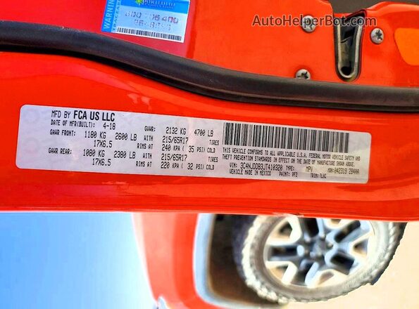 3C4NJDDB3JT410320 2018 JEEP COMPASS Red Вид підкапотного простору
