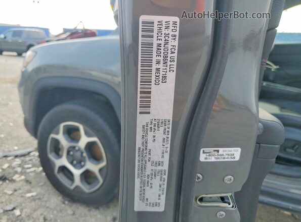 3C4NJDDB6NT171853 2022 JEEP COMPASS Gray Widok naklejki z numerem VIN