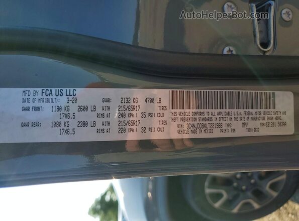 3C4NJDDBXLT221988 2020 JEEP COMPASS Серый Вид наклейки с VIN-кодом