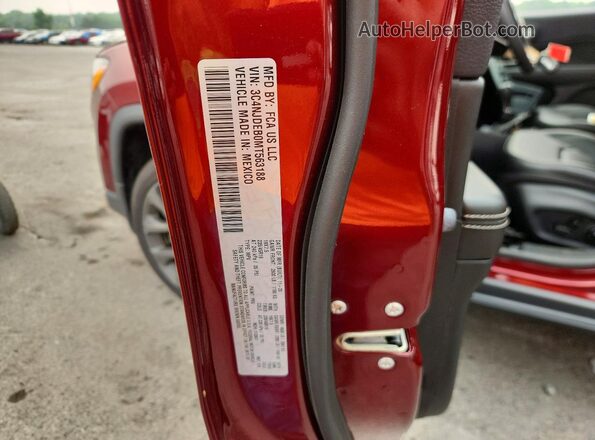 3C4NJDEB0MT563188 2021 JEEP COMPASS Red Vista de la etiqueta del VIN