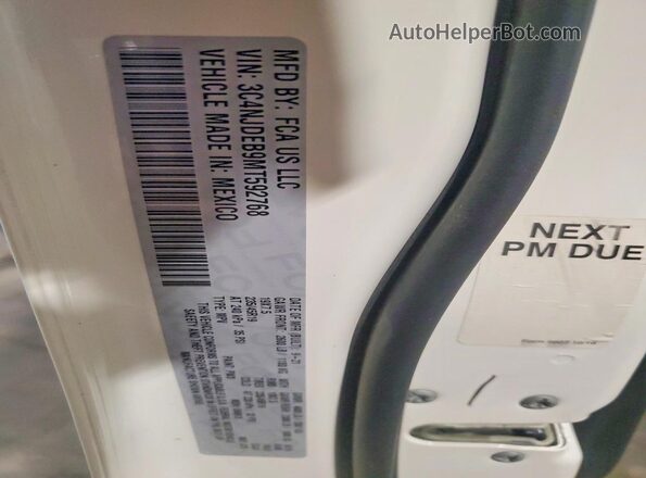3C4NJDEB9MT592768 2021 JEEP COMPASS White Widok naklejki z numerem VIN