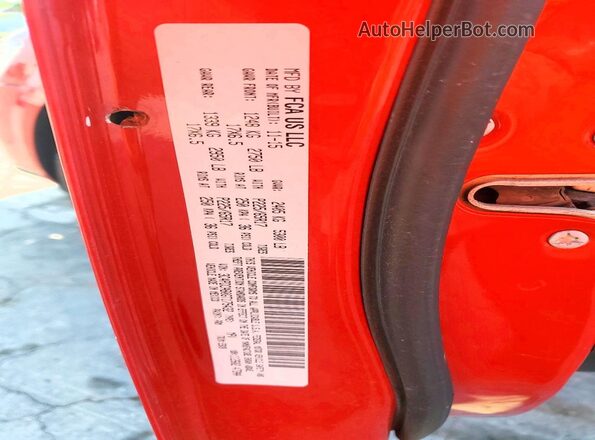 3C4PDCAB0GT175432 2016 DODGE JOURNEY Red VIN კოდის სტიკერის ხედი