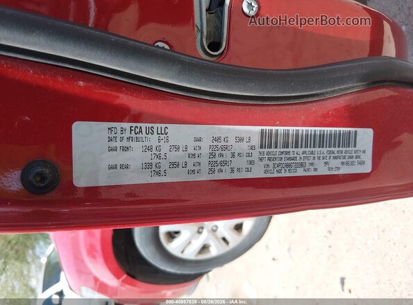 3C4PDCAB0GT222863 2016 DODGE JOURNEY Red Շարժիչի բաժամունքի տեսք