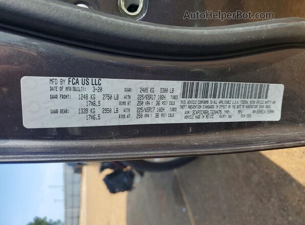 3C4PDCAB0LT220475 2020 DODGE JOURNEY Charcoal სალონის 360-გრადუსიანი ხედი