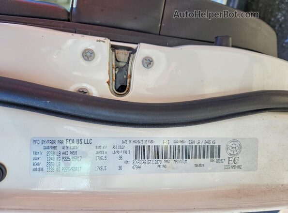 3C4PDCAB1GT112873 2016 DODGE JOURNEY Белый Вид наклейки с VIN-кодом