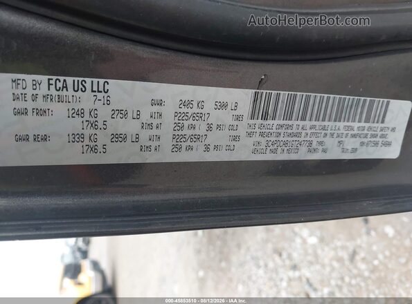 3C4PDCAB1GT247738 2016 DODGE JOURNEY Серый Вид подкапотного пространства
