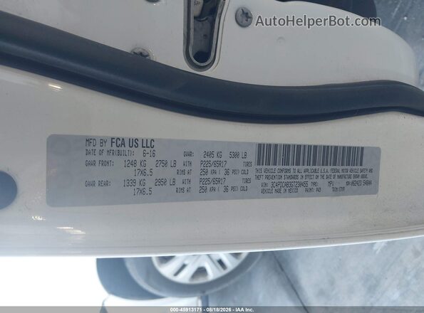 3C4PDCAB3GT230455 2016 DODGE JOURNEY White Widok komory silnika