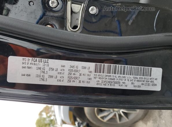 3C4PDCAB3HT568259 2017 DODGE JOURNEY Черный Вид наклейки с VIN-кодом