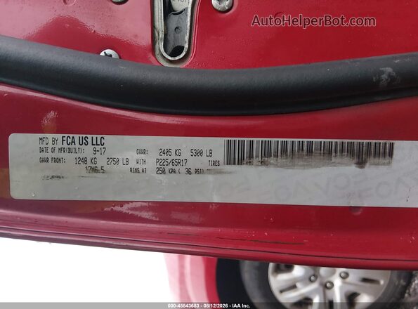 3C4PDCAB3JT141282 2018 DODGE JOURNEY Red Вид підкапотного простору