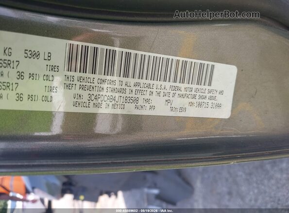 3C4PDCAB4JT183508 2018 DODGE JOURNEY Green Widok komory silnika