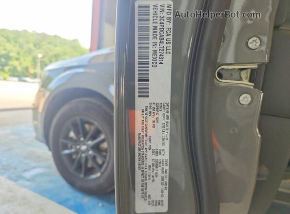 3C4PDCAB4LT274314 2020 DODGE JOURNEY Gray Սալոնի 360 աստիճան տեսք